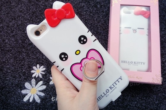 Iphone 7 Apple Phone Power Bank Case  Hello Kitty With Ring Holder 4000 Mah