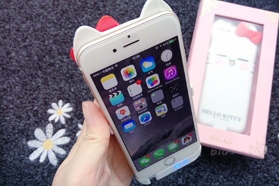 Iphone 7 Apple Phone Power Bank Case  Hello Kitty With Ring Holder 4000 Mah