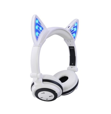 Cat Ear Foldable Wireless Bluetooth Earphone LED Glowing Mic For IPhone Samsung Laptop PC