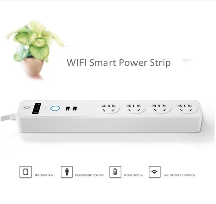 10A slimme WiFi-Machtsstrook 4 de Contactdoos van de Machtsuitbreiding met Twee USB die Haven laden