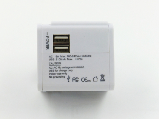 Multifunctioneel Dubbel USB dat Contactdoos, de Universele Adapter van de Reisstop laadt